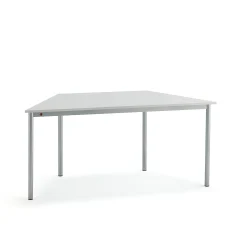 Pöytä SONITUS TRAPETS 1600x800x720 mm, korkeapainelaminaatti HPL, harmaa, hopeanharmaa