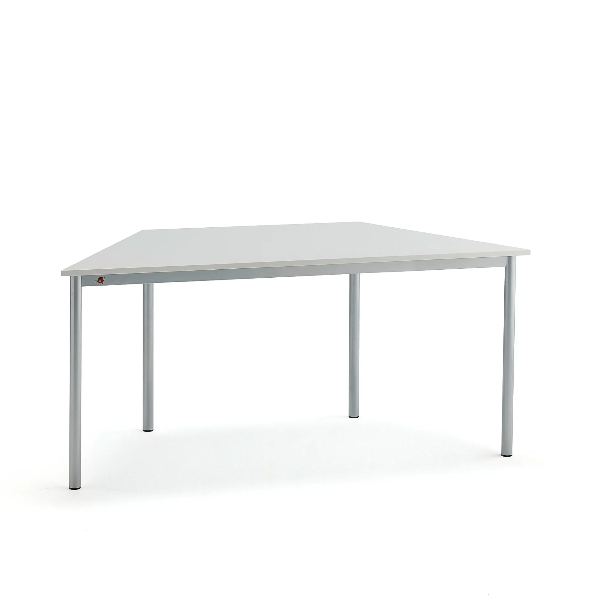 Pöytä SONITUS TRAPETS 1600x800x720 mm, korkeapainelaminaatti HPL, harmaa, hopeanharmaa