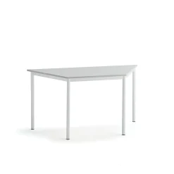 Pöytä SONITUS TRAPETS 1200x600x720 mm, korkeapainelaminaatti HPL, harmaa, valkoinen