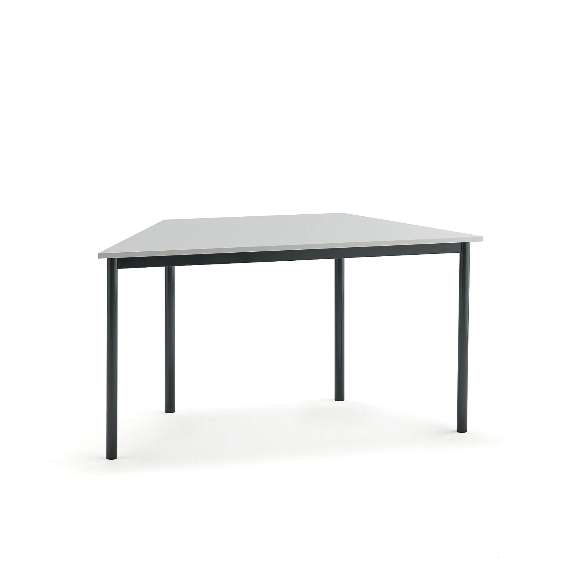 Pöytä SONITUS TRAPETS 1200x600x720 mm, korkeapainelaminaatti HPL, harmaa, antrasiitinharmaa
