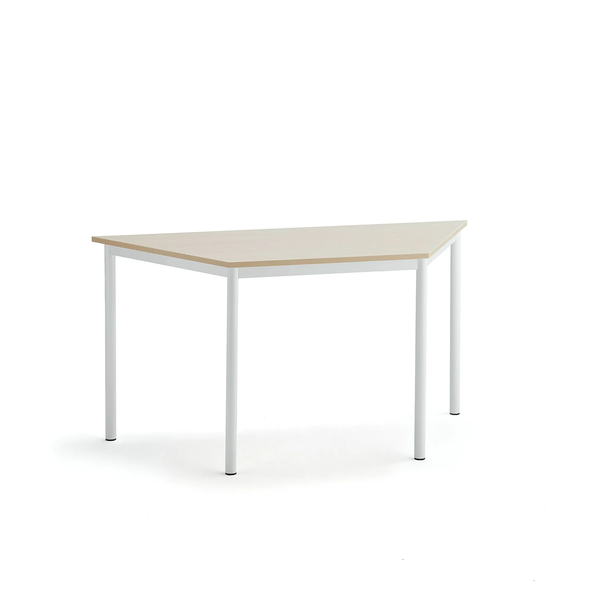 Pöytä SONITUS TRAPETS 1400x700x720 mm, korkeapainelaminaatti HPL, koivu, valkoinen