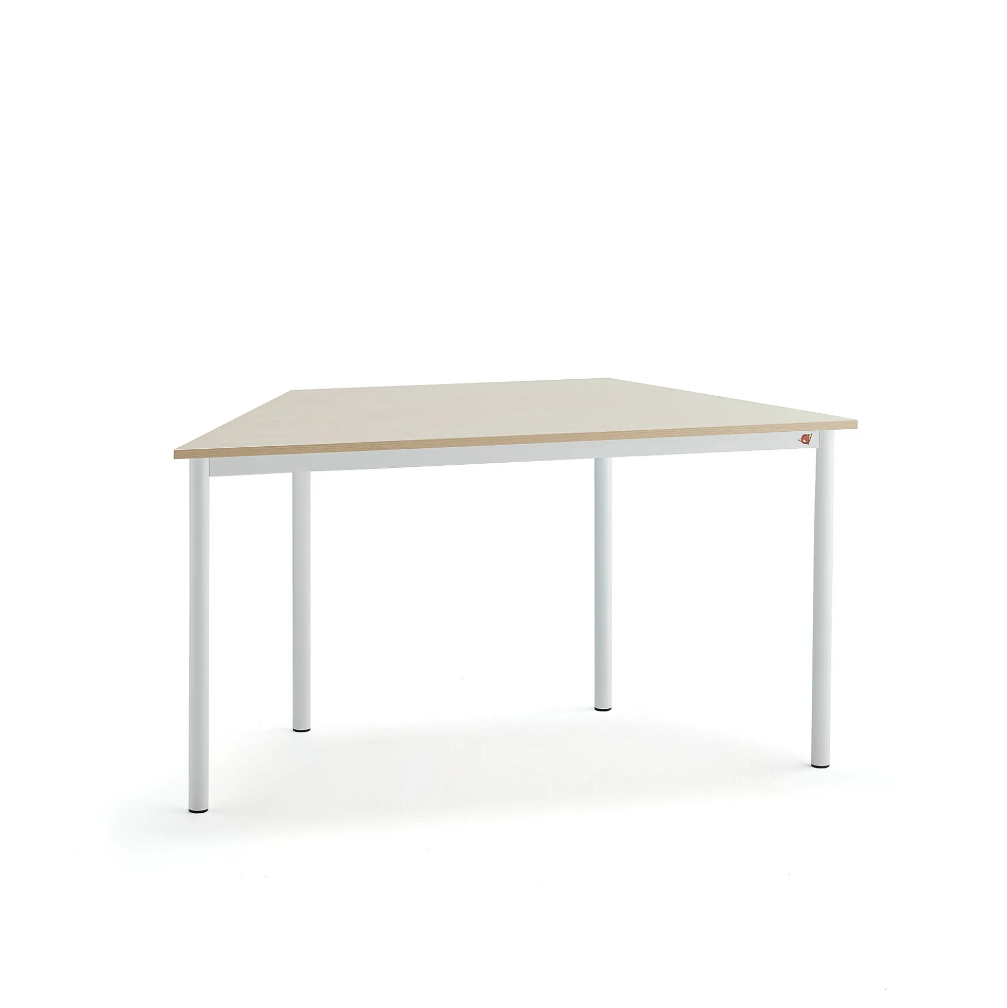 Pöytä SONITUS TRAPETS 1400x700x720 mm, korkeapainelaminaatti HPL, koivu, valkoinen