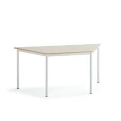 Pöytä SONITUS TRAPETS 1600x800x720 mm, korkeapainelaminaatti HPL, koivu, valkoinen