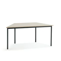 Pöytä SONITUS TRAPETS 1600x800x720 mm, korkeapainelaminaatti HPL, koivu, antrasiitinharmaa