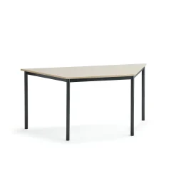 Pöytä SONITUS TRAPETS 1600x800x720 mm, korkeapainelaminaatti HPL, koivu, antrasiitinharmaa