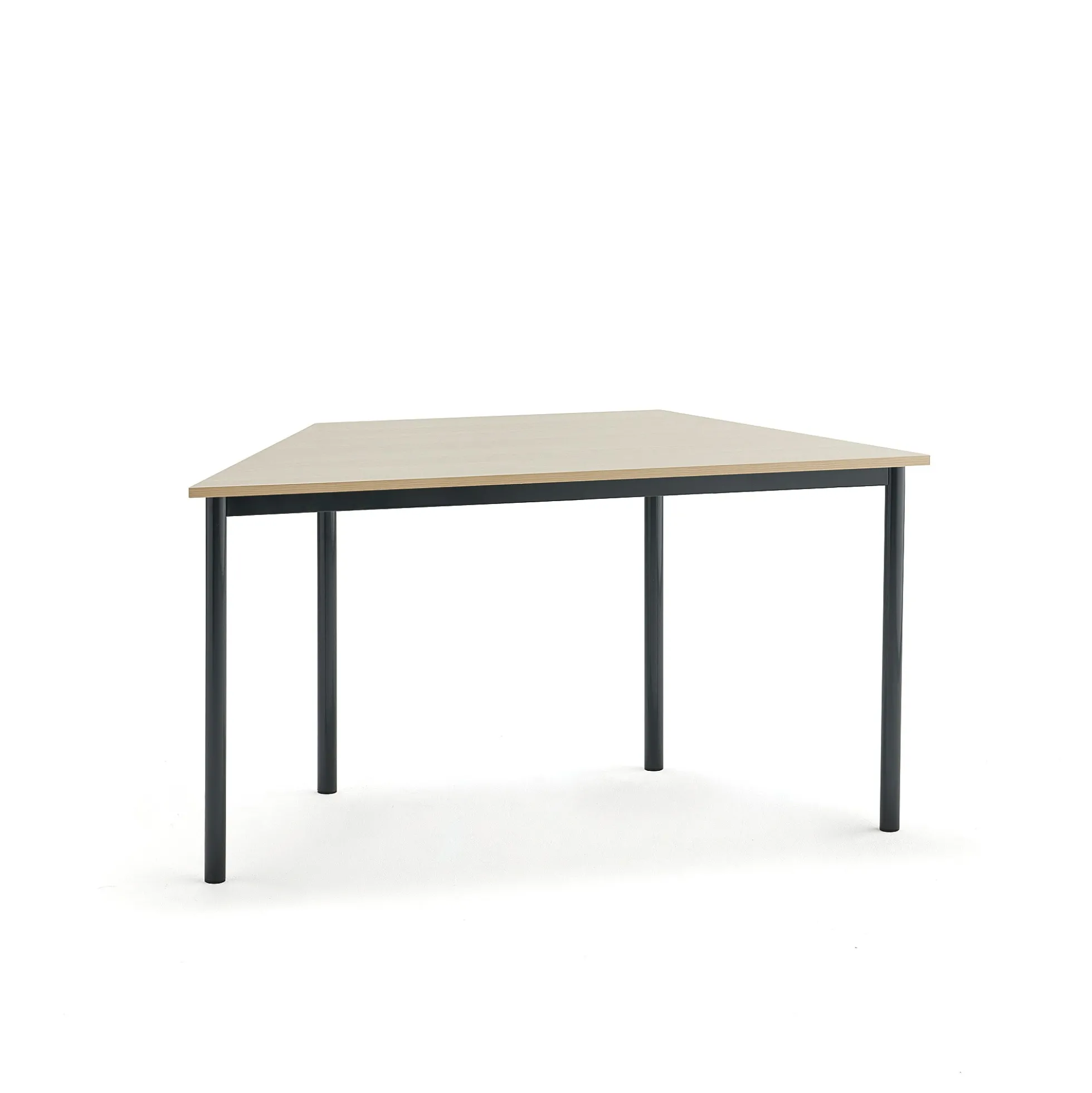 Pöytä SONITUS TRAPETS 1200x600x720 mm, korkeapainelaminaatti HPL, koivu, antrasiitinharmaa