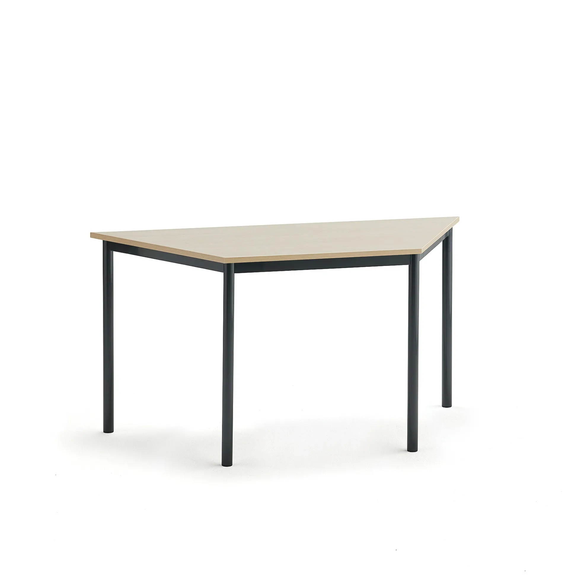 Pöytä SONITUS TRAPETS 1200x600x720 mm, korkeapainelaminaatti HPL, koivu, antrasiitinharmaa