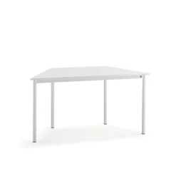 Pöytä SONITUS TRAPETS 1200x600x720 mm, korkeapainelaminaatti HPL, valkoinen, valkoinen
