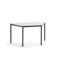 Pöytä SONITUS TRAPETS 1200x600x720 mm, korkeapainelaminaatti HPL, valkoinen, antrasiitinharmaa