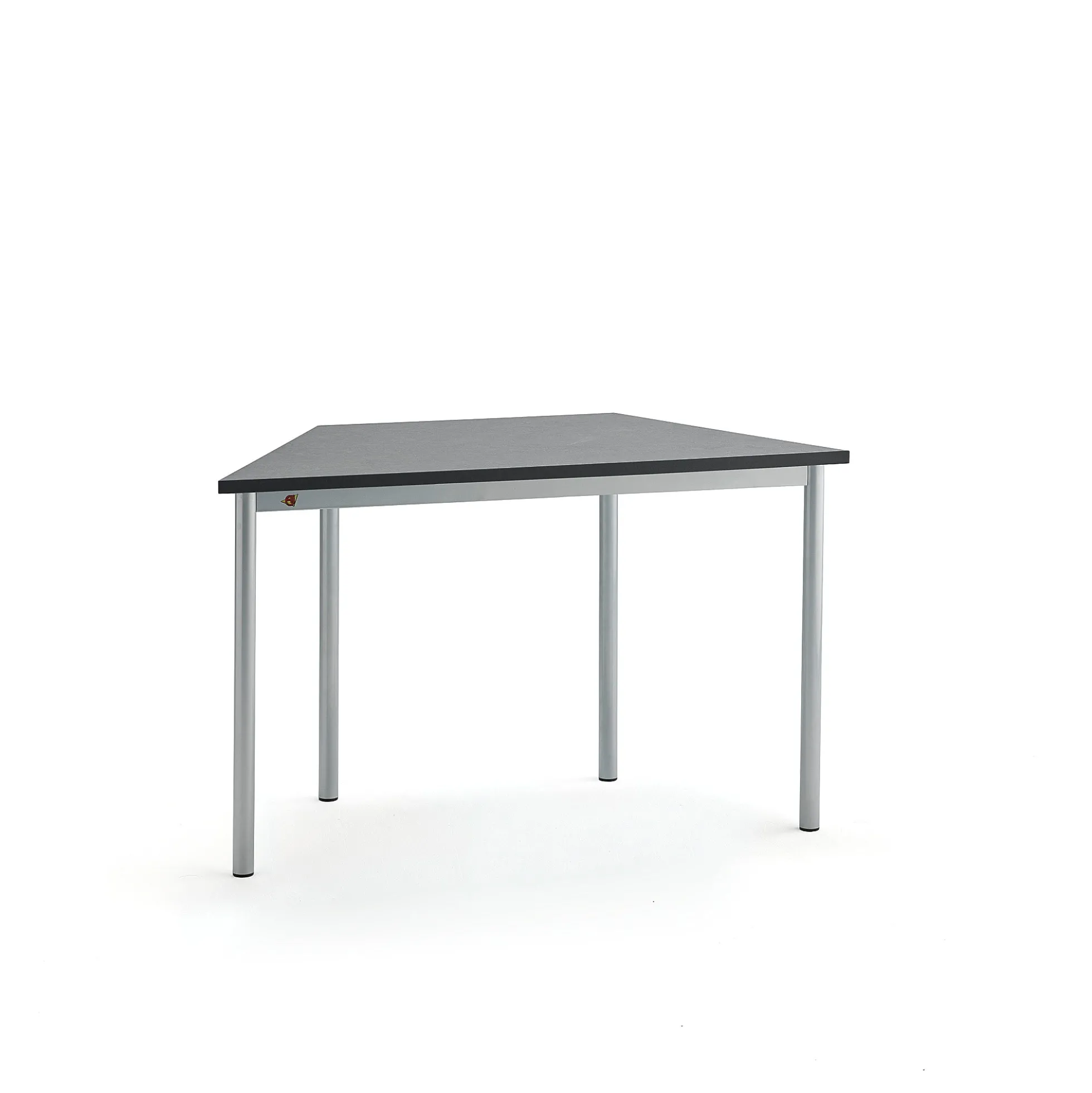 Pöytä SONITUS TRAPETS 1200x600x720 mm, tummanharmaa linoleumi, hopeanharmaa