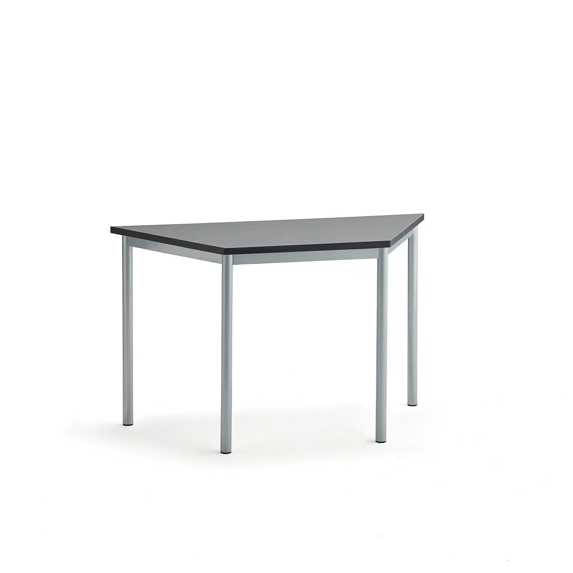 Pöytä SONITUS TRAPETS 1200x600x720 mm, tummanharmaa linoleumi, hopeanharmaa