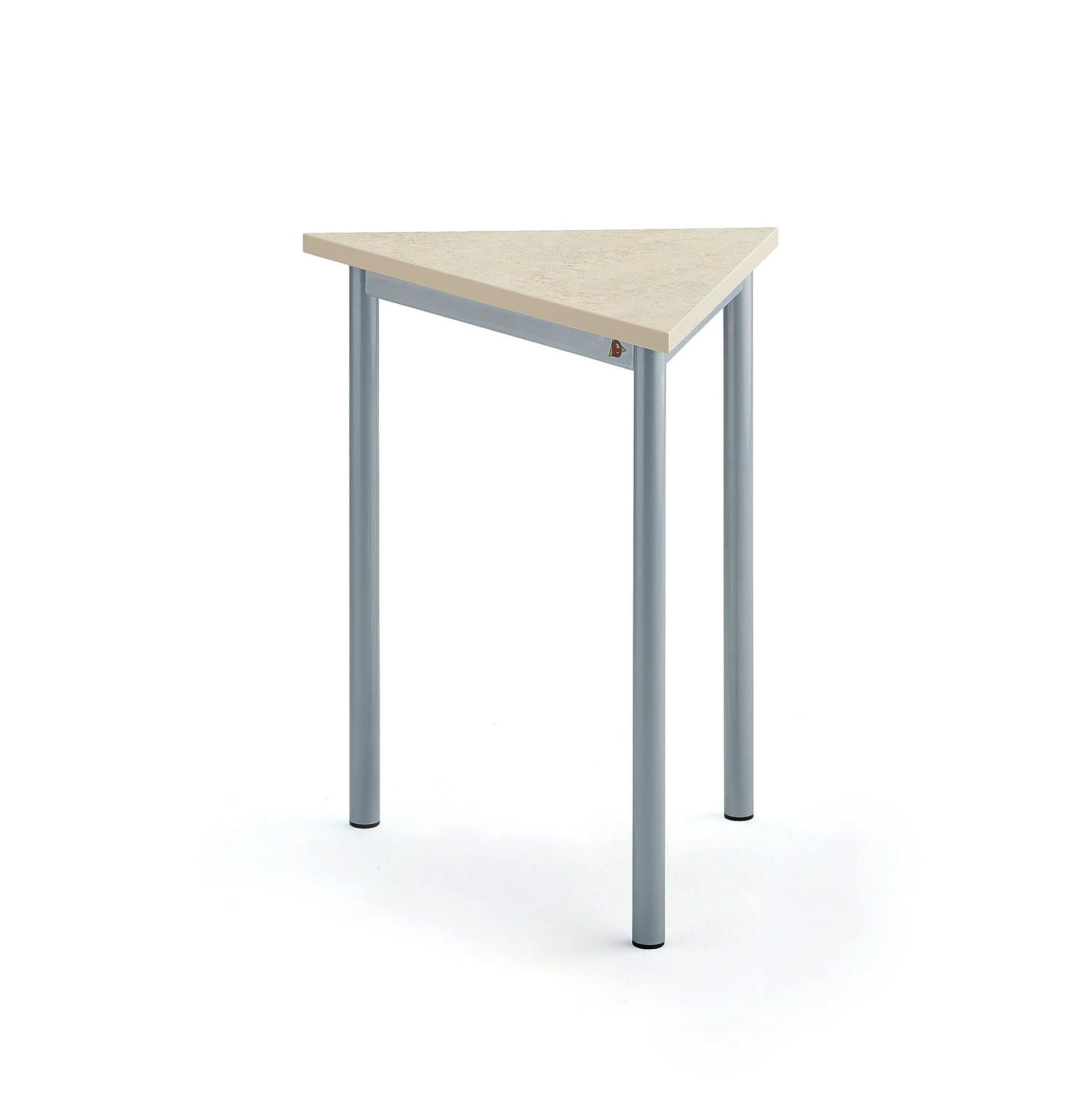 Pöytä SONITUS TRIANGEL 1600x800x720 mm, beige linoleumi, hopeanharmaa