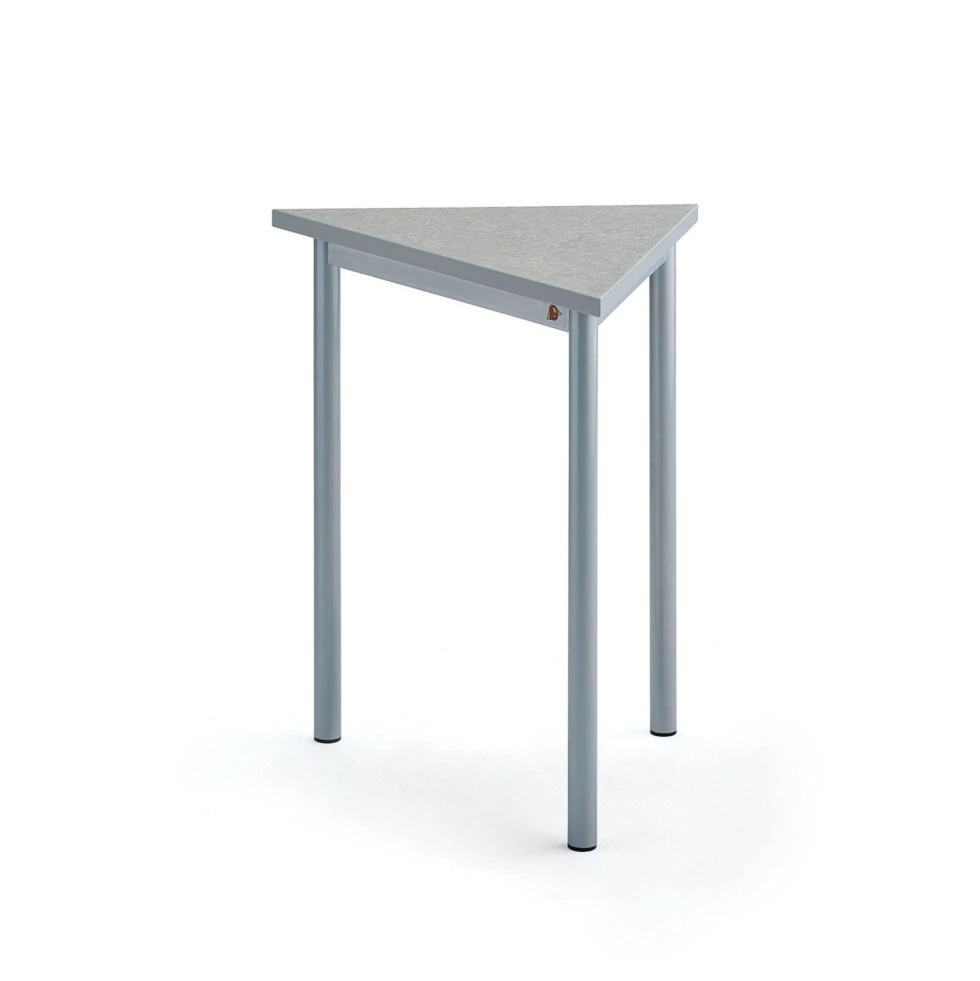 Pöytä SONITUS TRIANGEL 700x600x720 mm, harmaa linoleumi, hopeanharmaa