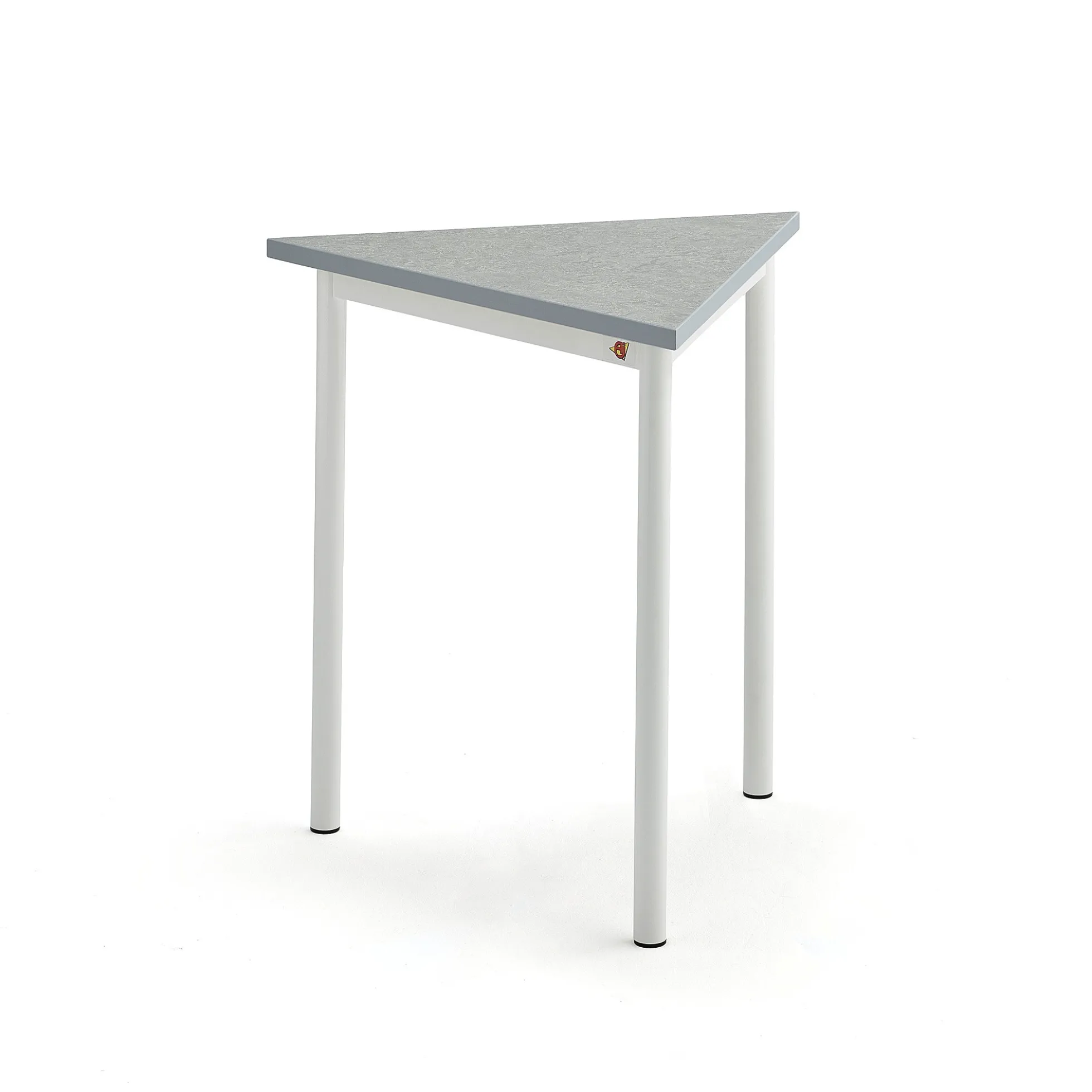 Pöytä SONITUS TRIANGEL 700x700x720 mm, harmaa linoleumi, valkoinen