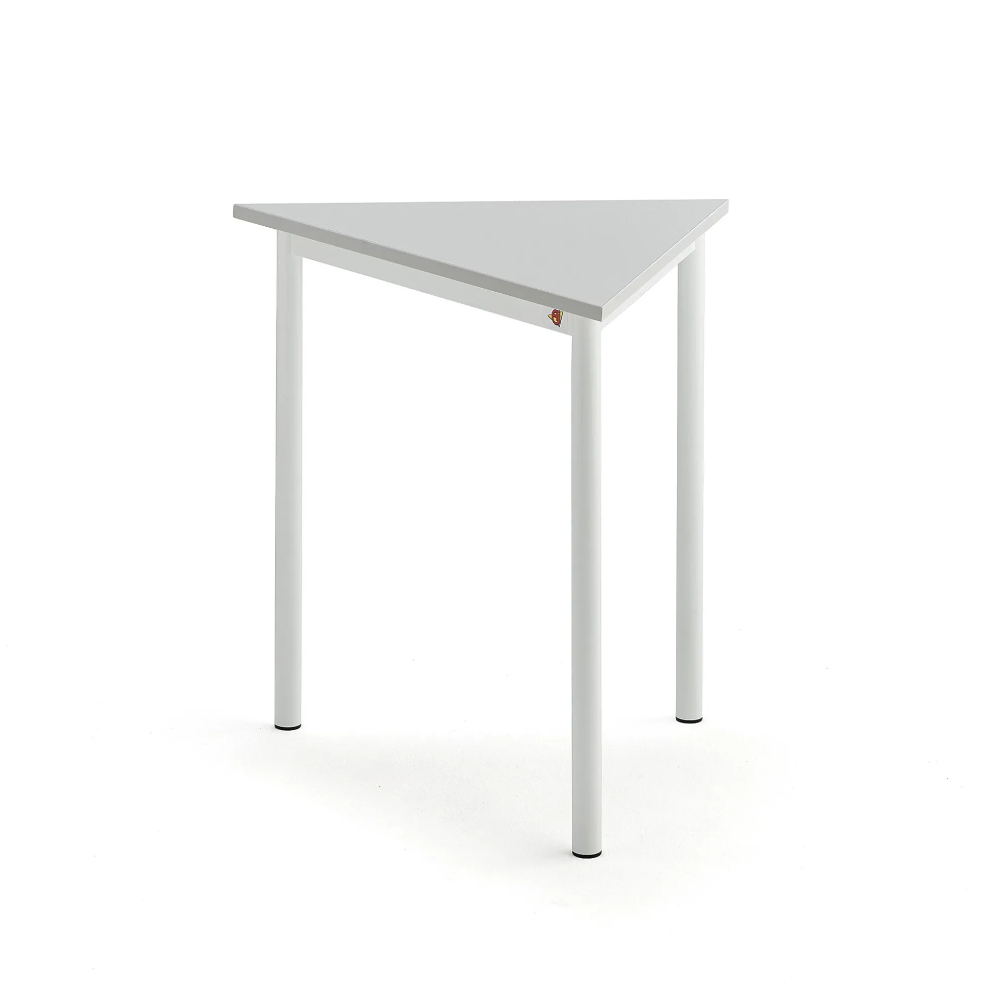 Pöytä SONITUS TRIANGEL 800x700x720 mm, korkeapainelaminaatti HPL, harmaa, valkoinen
