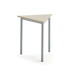 Pöytä SONITUS TRIANGEL 700x700x720 mm, korkeapainelaminaatti HPL, koivu, hopeanharmaa