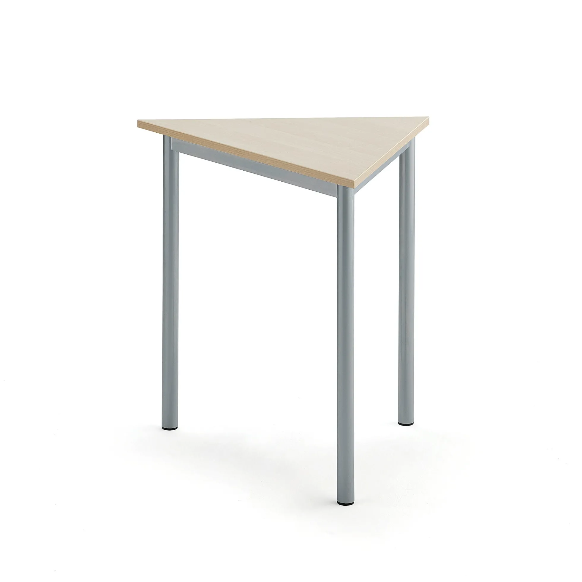 Pöytä SONITUS TRIANGEL 800x700x720 mm, korkeapainelaminaatti HPL, koivu, hopeanharmaa
