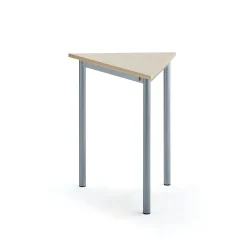 Pöytä SONITUS TRIANGEL 700x600x720 mm, korkeapainelaminaatti HPL, koivu, hopeanharmaa