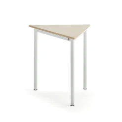 Pöytä SONITUS TRIANGEL 800x700x720 mm, korkeapainelaminaatti HPL, koivu, valkoinen