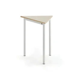 Pöytä SONITUS TRIANGEL 700x600x720 mm, korkeapainelaminaatti HPL, koivu, valkoinen
