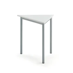 Pöytä SONITUS TRIANGEL 800x700x720 mm, korkeapainelaminaatti HPL, valkoinen, hopeanharmaa