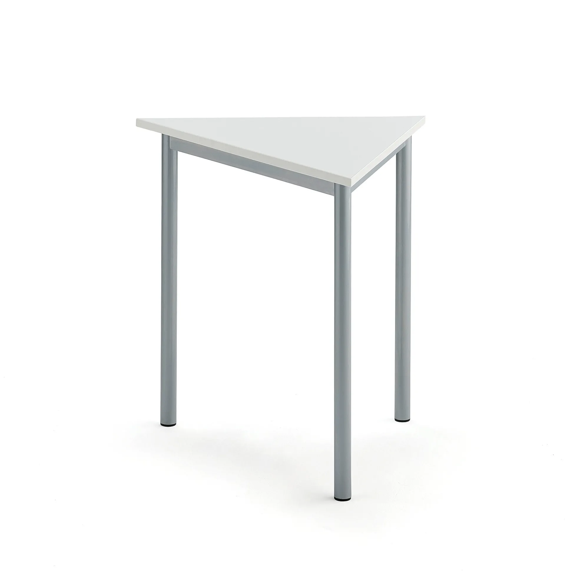 Pöytä SONITUS TRIANGEL 800x700x720 mm, korkeapainelaminaatti HPL, valkoinen, hopeanharmaa