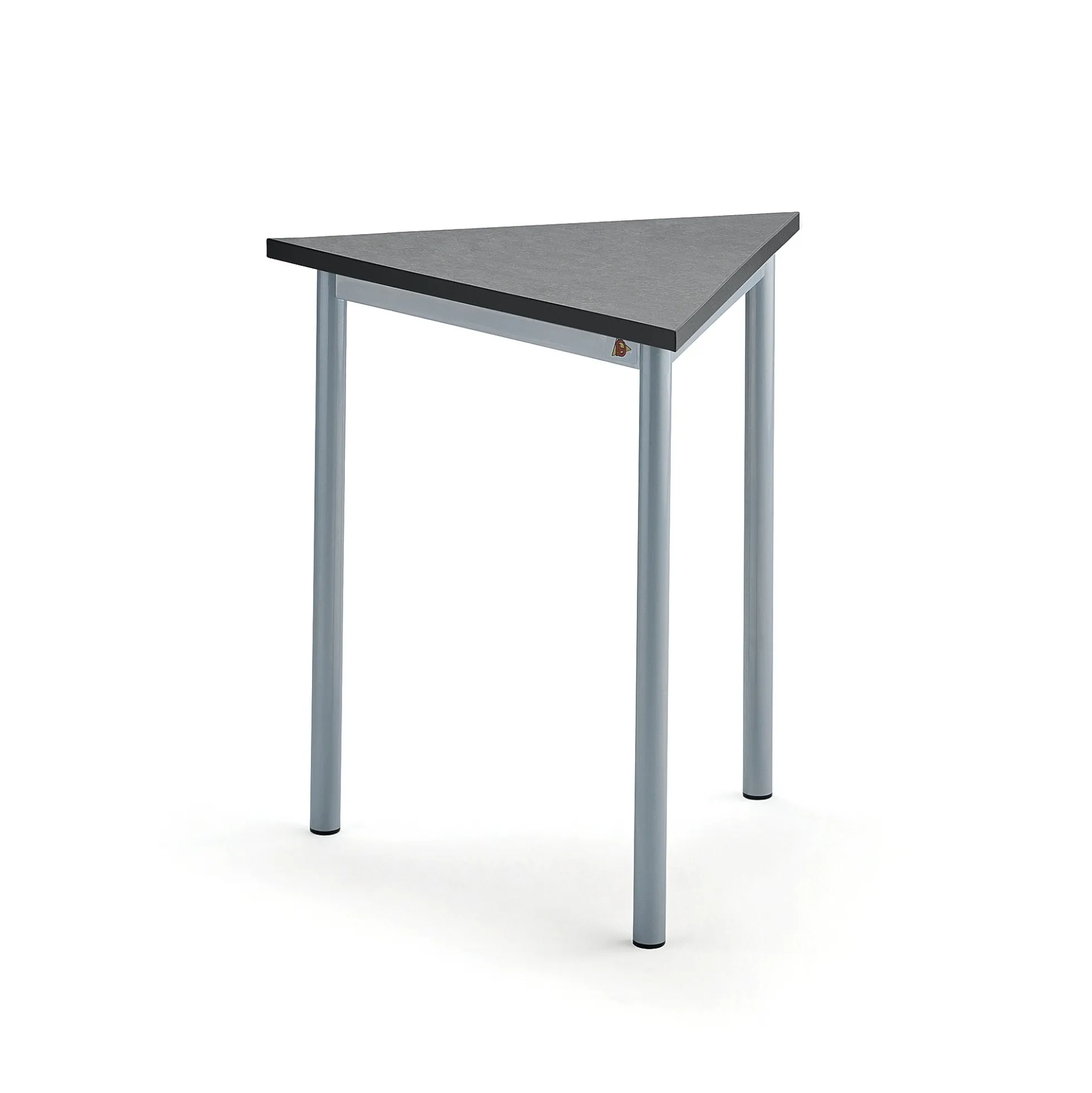 Pöytä SONITUS TRIANGEL 700x700x720 mm, tummanharmaa linoleumi, hopeanharmaa