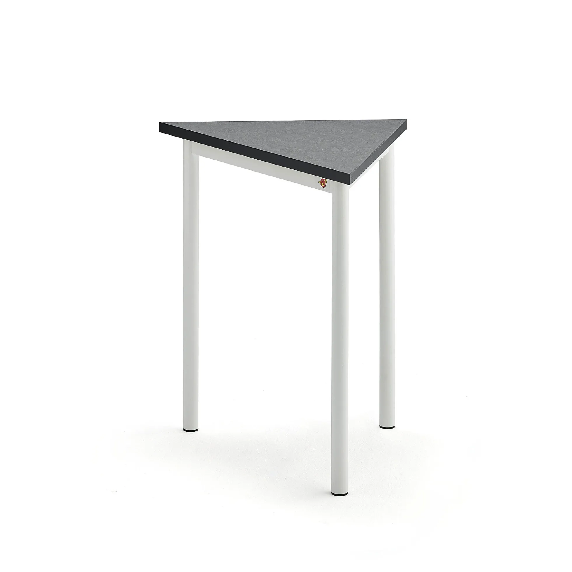 Pöytä SONITUS TRIANGEL 700x600x720 mm, tummanharmaa linoleumi, valkoinen