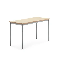 Pöytä SONITUS 1400x600x760 mm, beige linoleumi, hopeanharmaa