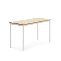 Pöytä SONITUS 1400x600x760 mm, beige linoleumi, valkoinen
