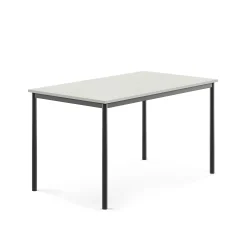 Pöytä SONITUS 1400x800x760 mm, korkeapainelaminaatti HPL, harmaa laminaatti, antrasiitinharmaa