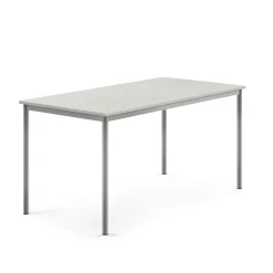 Pöytä SONITUS 1600x800x760 mm, korkeapainelaminaatti HPL, harmaa laminaatti, hopeanharmaa