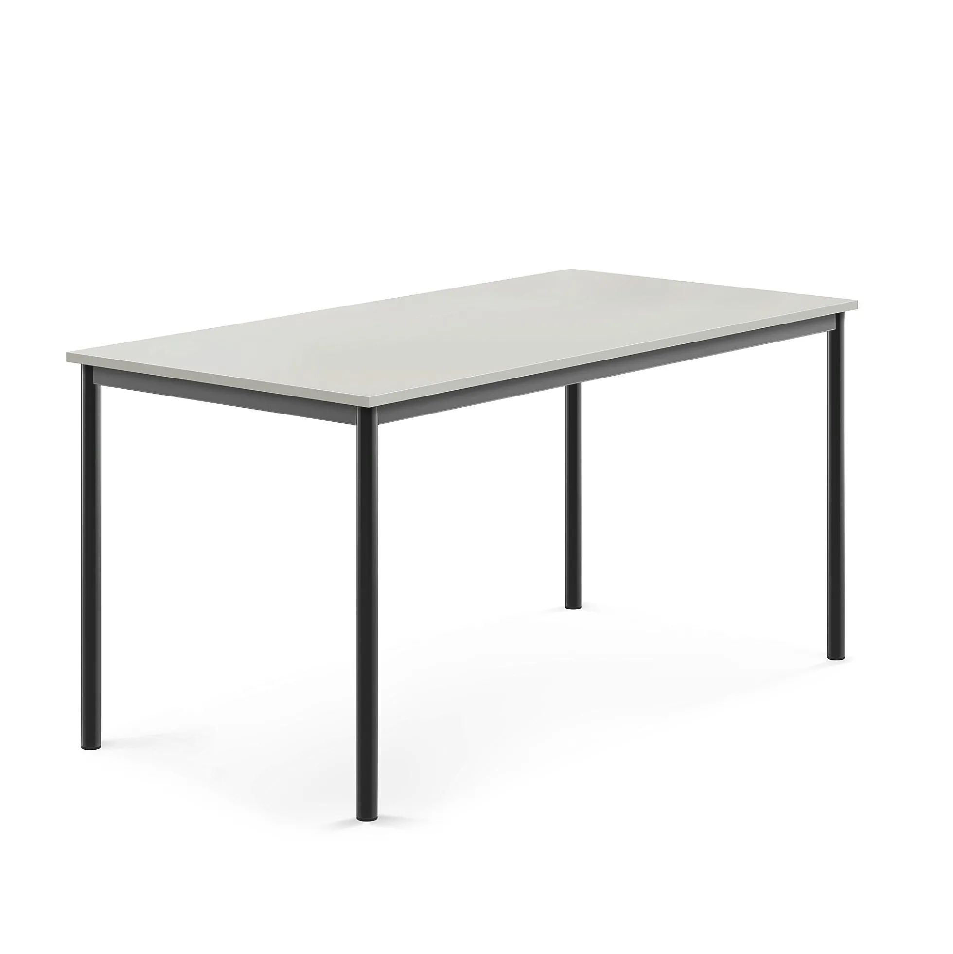 Pöytä SONITUS 1600x800x760 mm, korkeapainelaminaatti HPL, harmaa laminaatti, antrasiitinharmaa