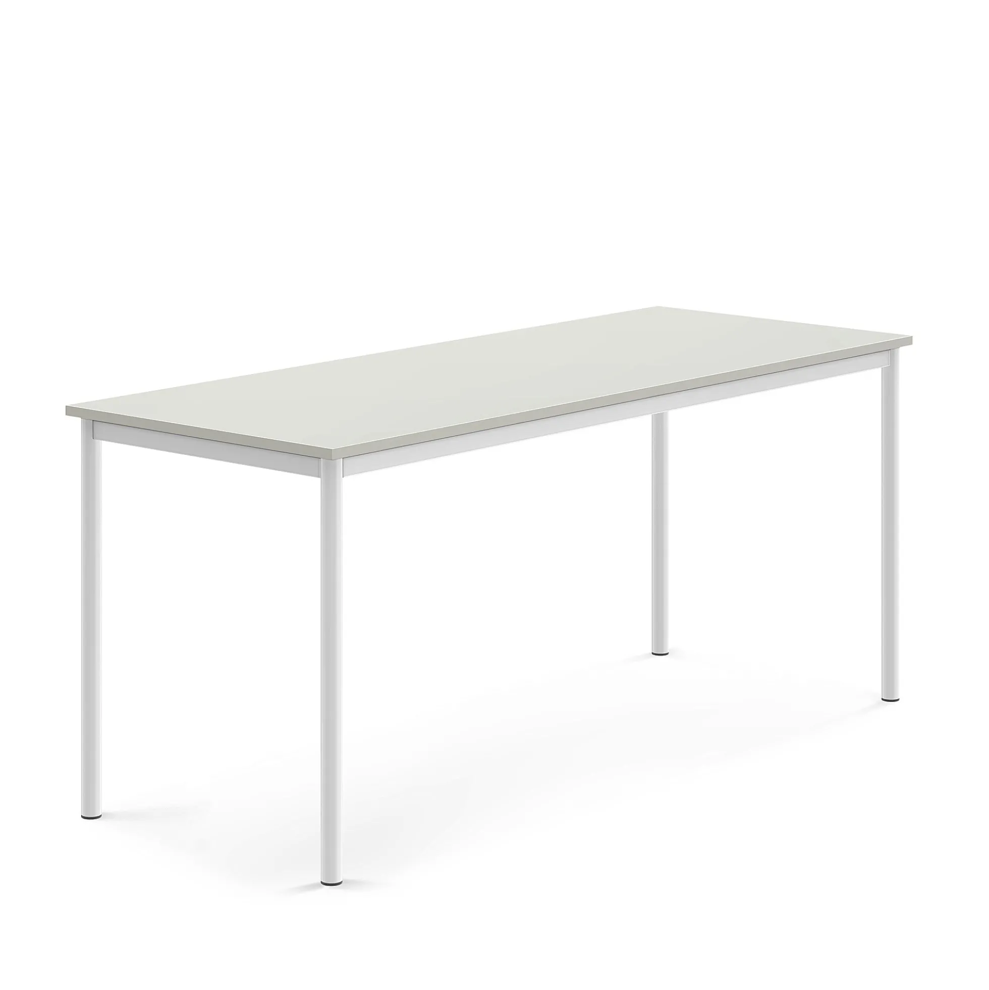 Pöytä SONITUS 1800x700x760 mm, korkeapainelaminaatti HPL, harmaa laminaatti, valkoinen