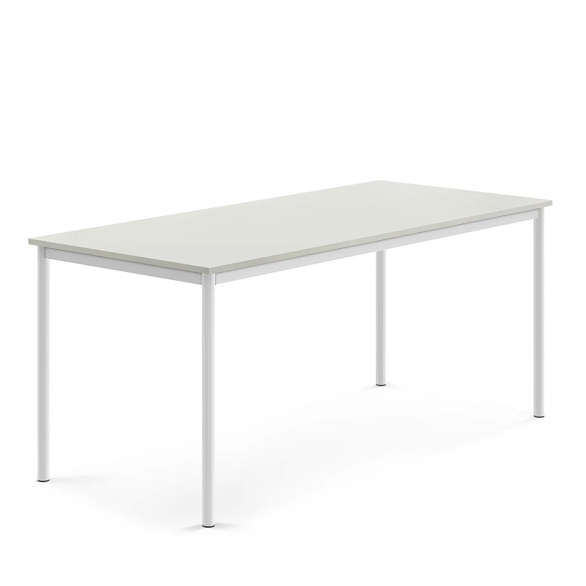 Pöytä SONITUS 1800x800x760 mm, korkeapainelaminaatti HPL, harmaa laminaatti, valkoinen