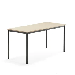 Pöytä SONITUS 1600x700x760 mm, korkeapainelaminaatti HPL, koivu, antrasiitinharmaa