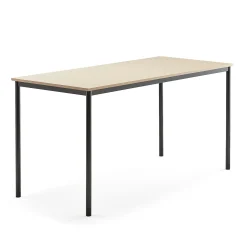 Pöytä SONITUS 1800x800x900 mm, korkeapainelaminaatti HPL, koivu, antrasiitinharmaa