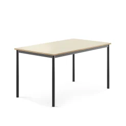 Pöytä SONITUS 1400x800x720 mm, korkeapainelaminaatti HPL, koivu, antrasiitinharmaa