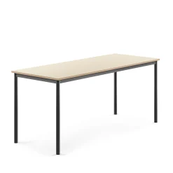 Pöytä SONITUS 1800x700x760 mm, korkeapainelaminaatti HPL, koivu, antrasiitinharmaa