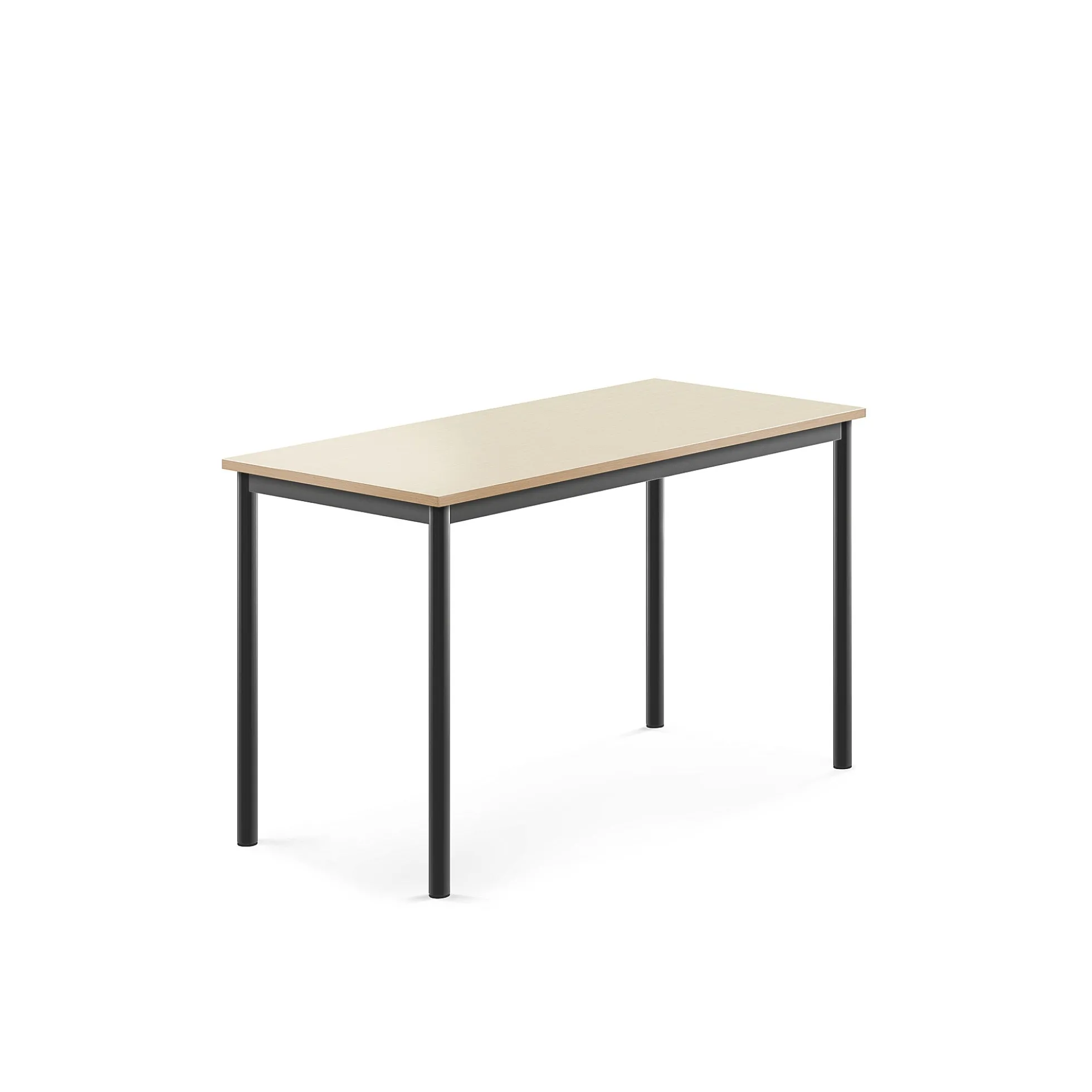 Pöytä SONITUS 1200x600x720 mm, korkeapainelaminaatti HPL, koivu, antrasiitinharmaa
