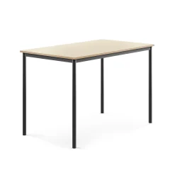 Pöytä SONITUS 1400x800x900 mm, korkeapainelaminaatti HPL, koivu, antrasiitinharmaa