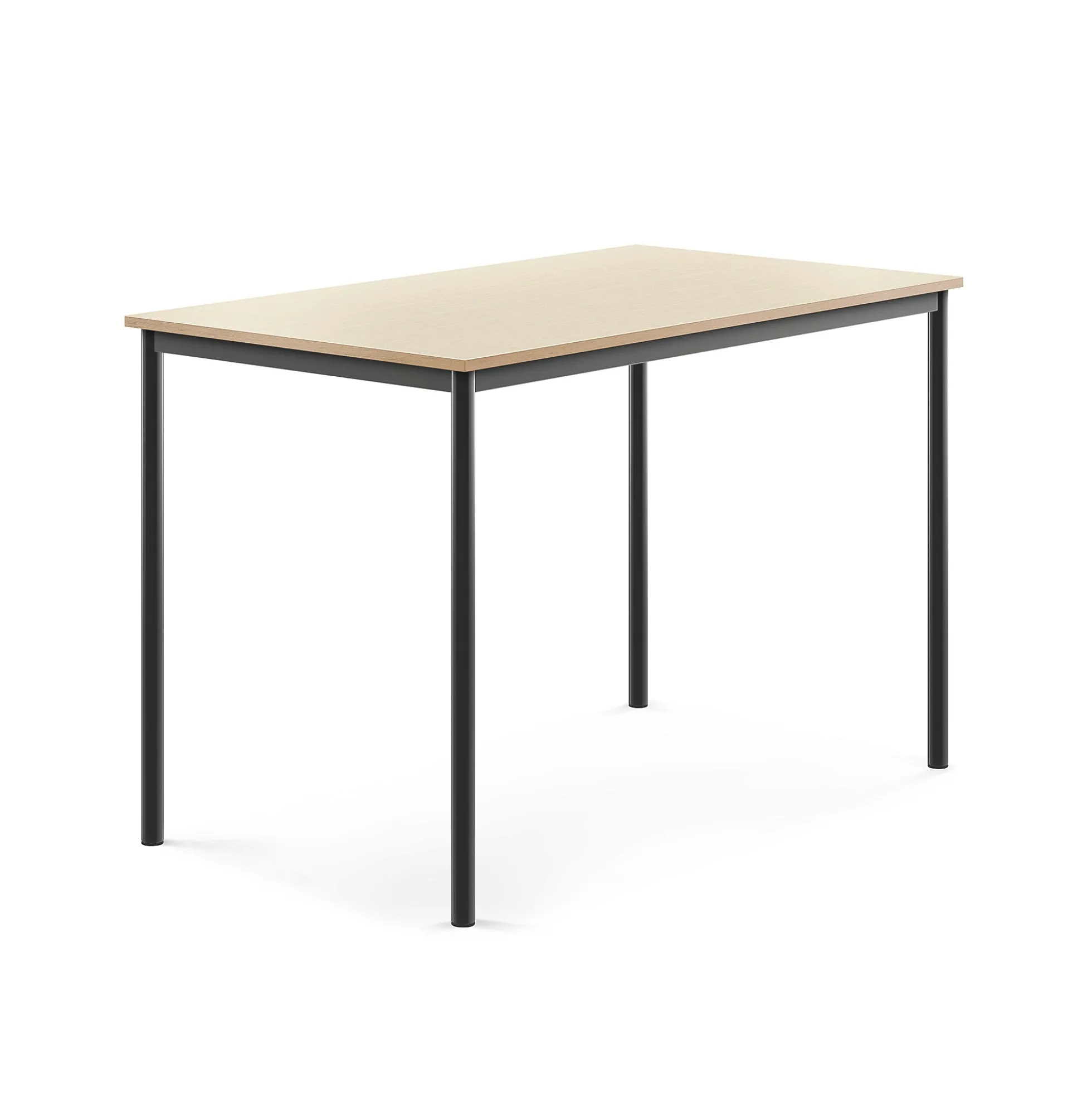 Pöytä SONITUS 1400x800x900 mm, korkeapainelaminaatti HPL, koivu, antrasiitinharmaa