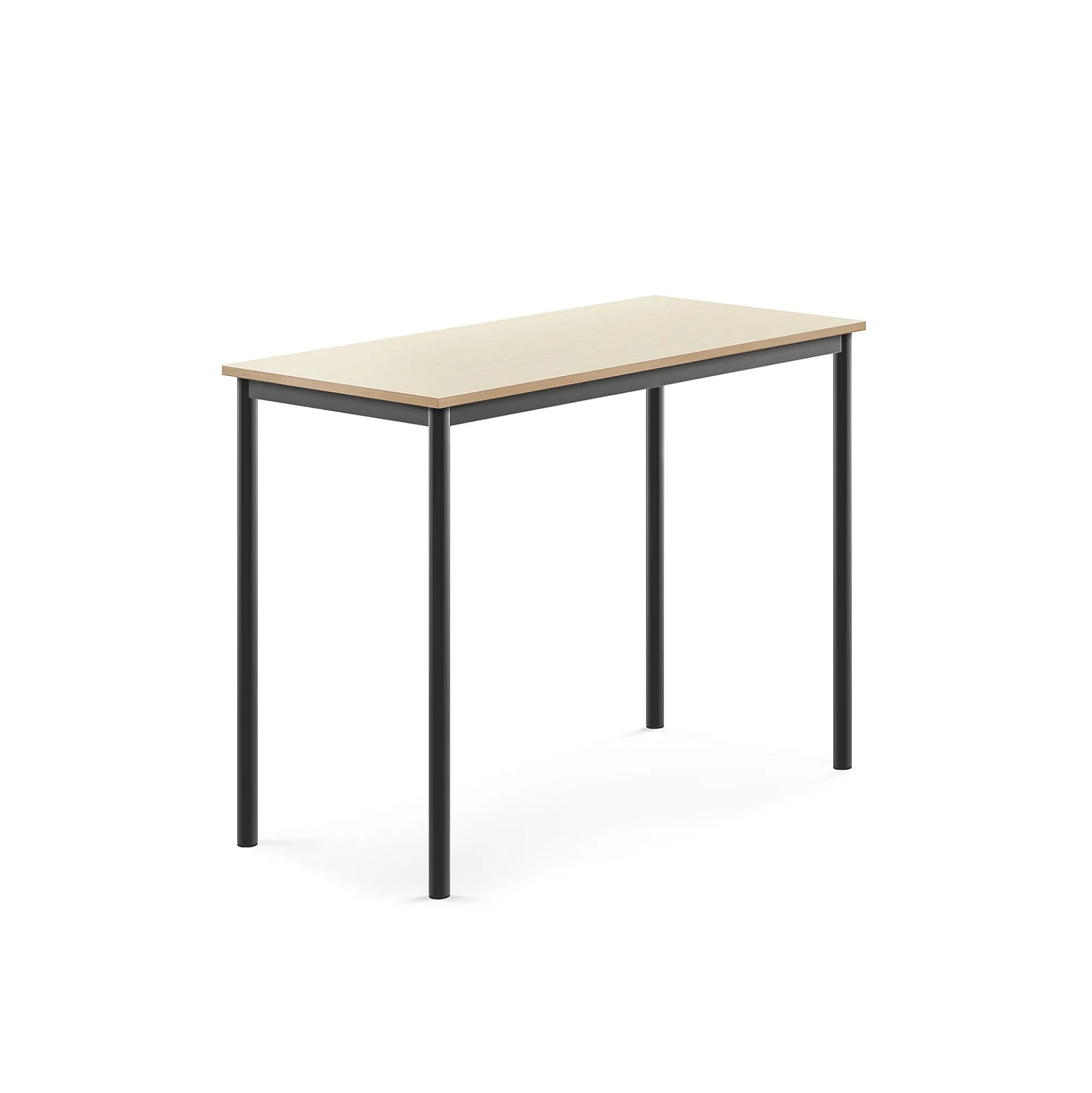 Pöytä SONITUS 1200x600x900 mm, korkeapainelaminaatti HPL, koivu, antrasiitinharmaa