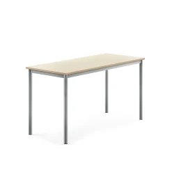 Pöytä SONITUS 1400x600x720 mm, korkeapainelaminaatti HPL, koivu, hopeanharmaa