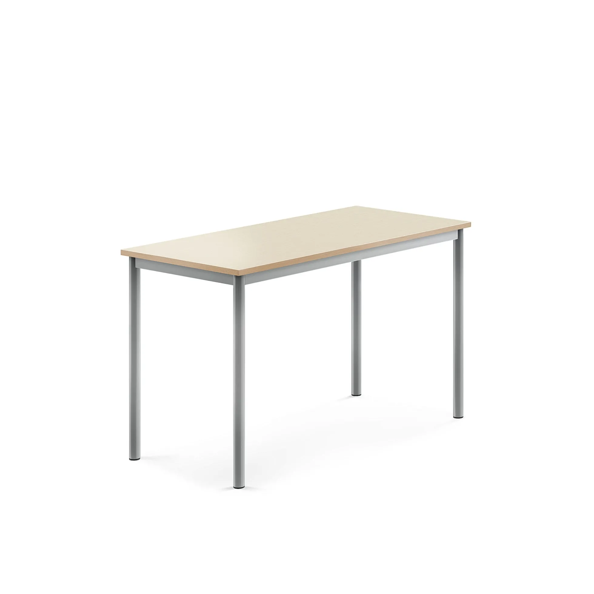 Pöytä SONITUS 1200x600x720 mm, korkeapainelaminaatti HPL, koivu, hopeanharmaa