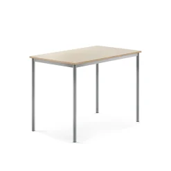 Pöytä SONITUS 1200x800x900 mm, korkeapainelaminaatti HPL, koivu, hopeanharmaa