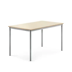 Pöytä SONITUS 1400x800x760 mm, korkeapainelaminaatti HPL, koivu, hopeanharmaa