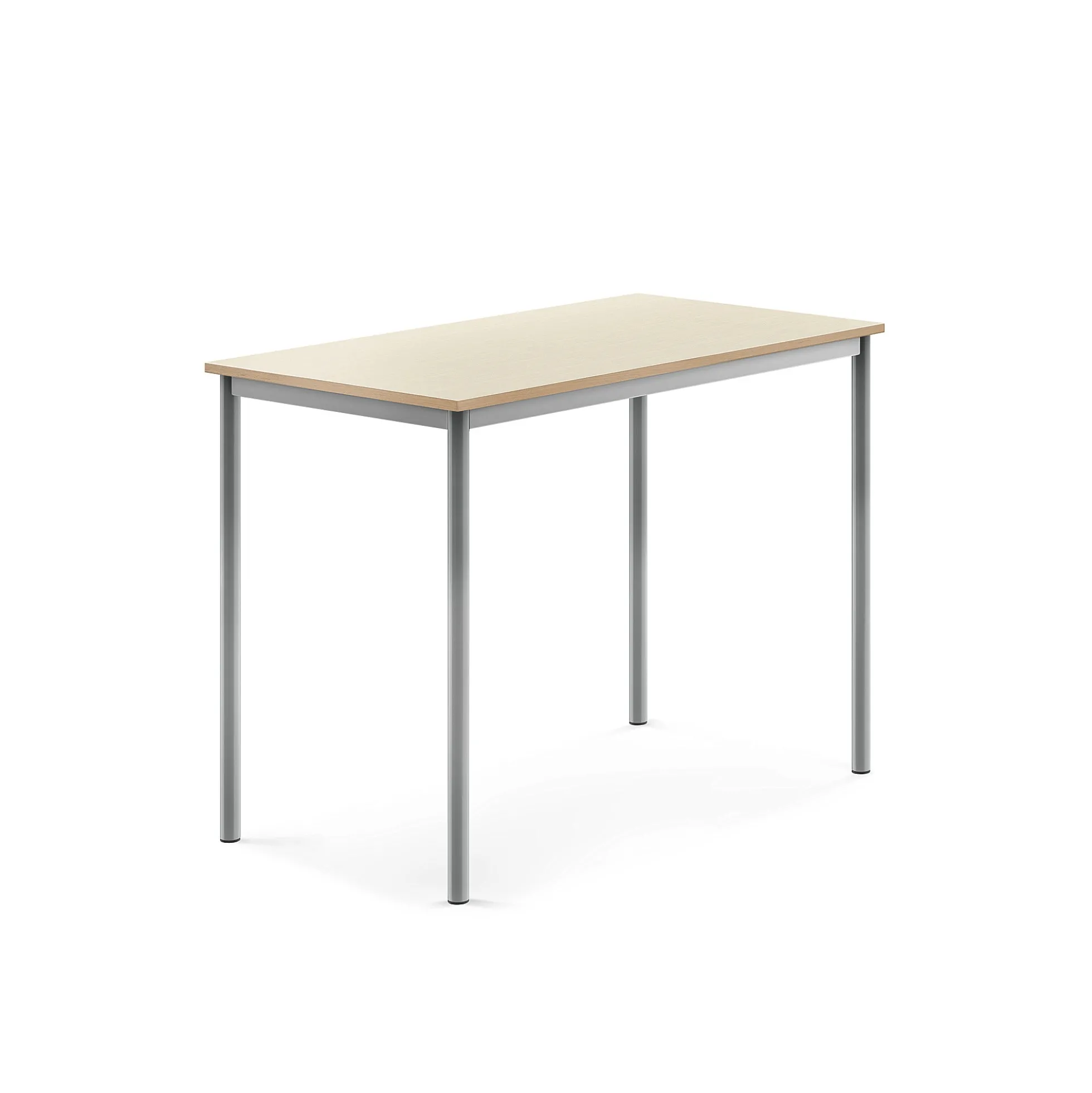 Pöytä SONITUS 1200x700x900 mm, korkeapainelaminaatti HPL, koivu, hopeanharmaa