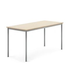 Pöytä SONITUS 1600x700x760 mm, korkeapainelaminaatti HPL, koivu, hopeanharmaa