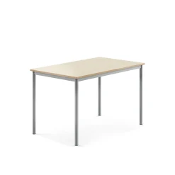 Pöytä SONITUS 1200x800x760 mm, korkeapainelaminaatti HPL, koivu, hopeanharmaa
